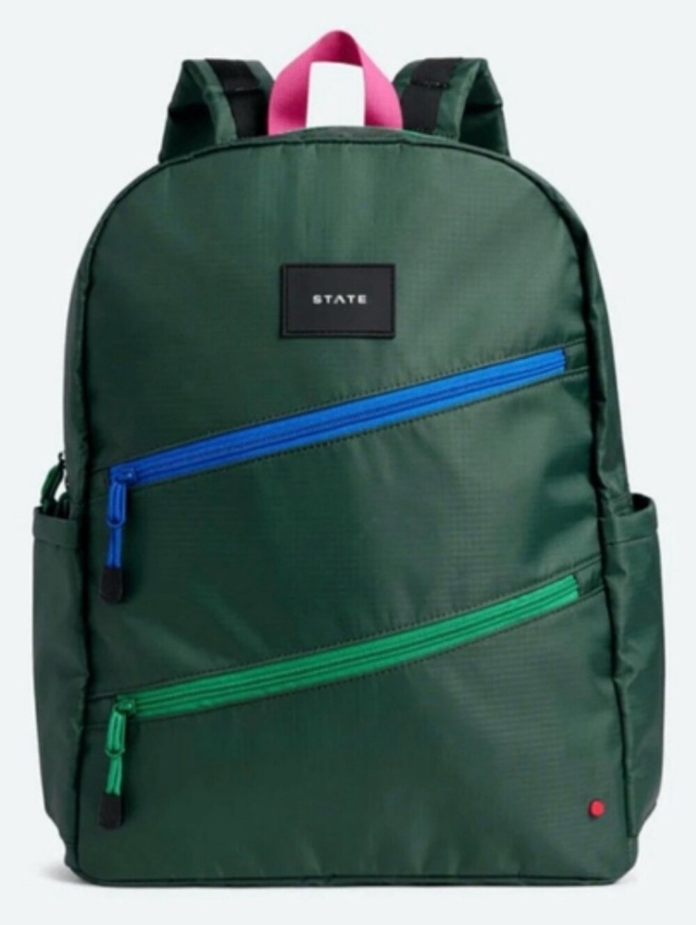 State Bags Kane Kids Travel Backpack Olive Diagonal Zipper